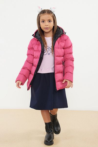 TRENDYOLKIDS Rosa Kapuzenjacke mit Taschen für Mädchen - TKDAW25MO00003