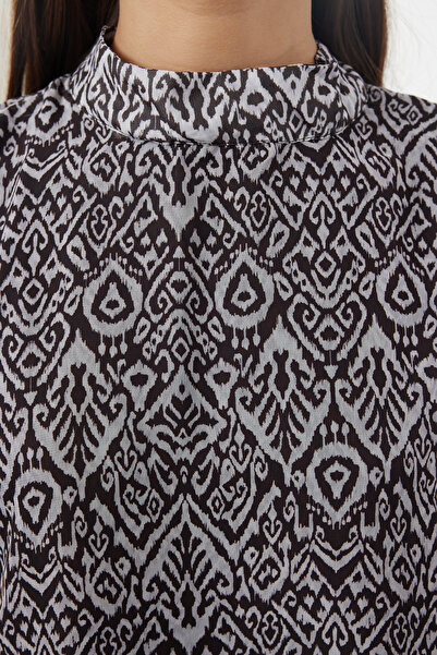 Trendyol Collection Winter Beige Abstract Woven Dress - Twoaw24El00573