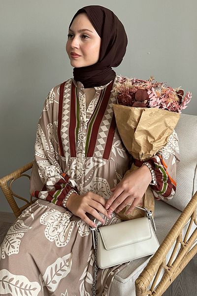 InStyle Colorful Viscose Dress - Casual Tile Mix