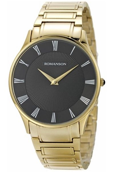 Romanson Tm0389Mm1Ga37G Steel Cord Roman Numeral Gold Color Classic Men's Wristwatch