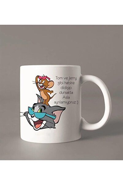 GOSSİP TEAM Gossip Team  Tom & Jerry Dostluk Kardeşlik Baskılı Kupa Bardak