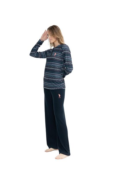 U.S. Polo Assn. BAZA. Polo Assn. Set de pijamale cu picioare largi, albastru bleumarin, pentru femei 11025K.Z.1ET.AG7.R.1.OU.1.P3.023KMLKE