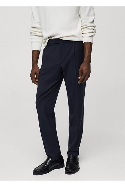 MANGO Man Pleated Cold Wool Pants