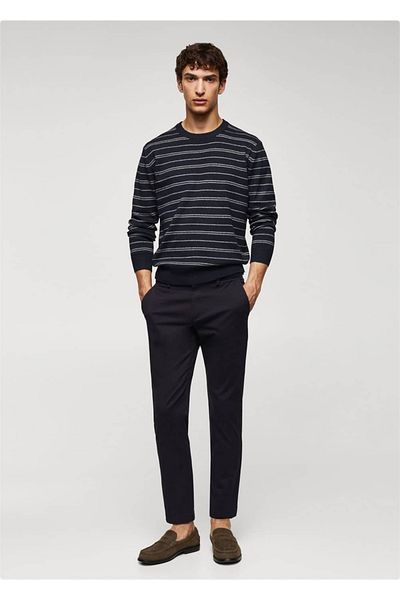 MANGO Man Gestreifter dünner Strickpullover