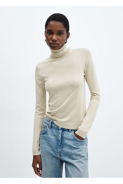MANGO Woman Pulover tricot subțire pentru gât
