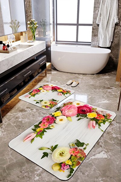 Homiko Šareni Cvetni dezen set od 2-dijelne velike prostirke za kupanje