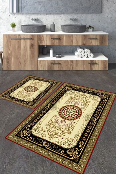 Homiko Set de 2 covorașe de baie mari cu 4 modele etnice