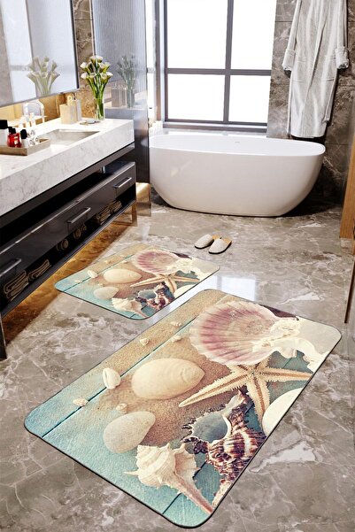 Homiko Digital Printed 2-Piece Large Size Bath Mat Set