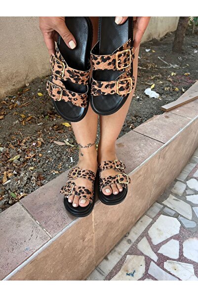 McDark MAGNOLIA - Papuci cu imprimeu leopard cu detalii Trop