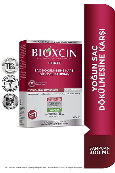 Bioxcin Forte 300MlIntensive Shedding - Herbal Shampoo 3 Pack Anti-