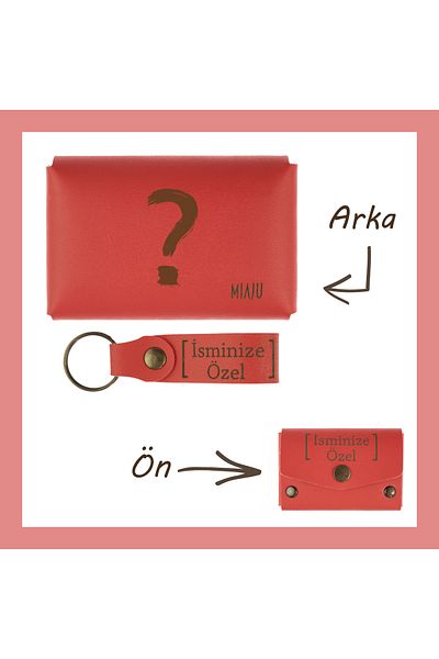 miawiki Pomegranate Flower, Personalized, Wallet and Keychain Set, Gift for Those Who Want Answers to Crazy Questions