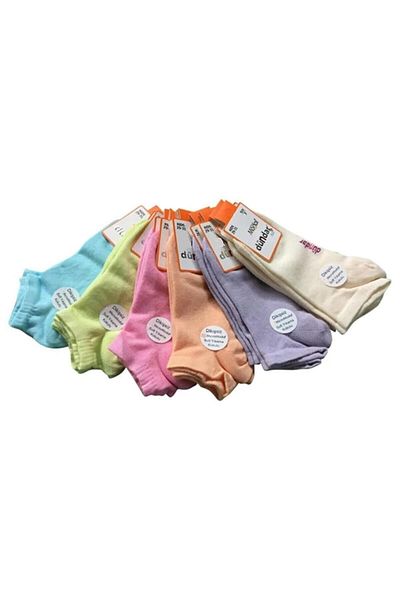 Dündar Girl's Modal Booties Seamless Pastel Color Socks 8047-6 Pieces