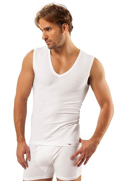 Jiber Ανδρικό αμάνικο εσώρουχο Lycra με λαιμόκοψη V 6 Πακέτο - 117