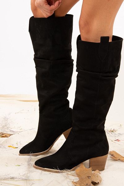 Fox Shoes Černé semišové dámské boty J404040102