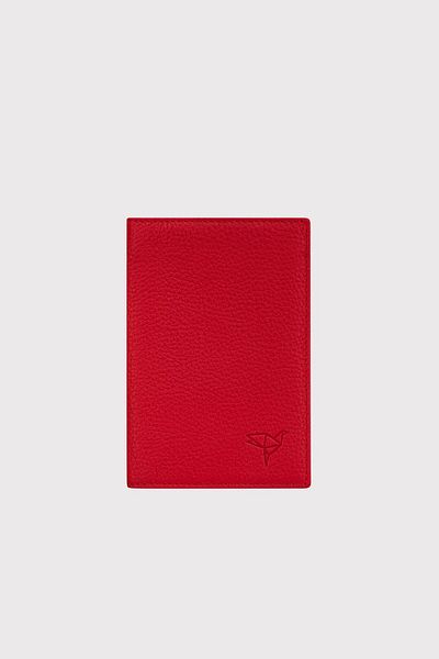 Garbalia Unisex Red Genuine leather Passport Case - with Card Holder Compartment