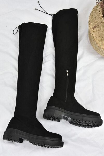 Fox Shoes Černé Stretch Laptop Flexibilní semišové dámské boty L670125302