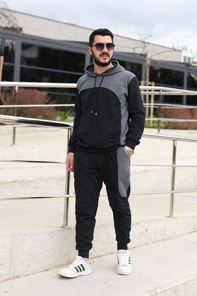 han elegant Σετ ανδρικής φόρμας 2ip Fabric με άνετες τσέπες και ελαστικά πόδια