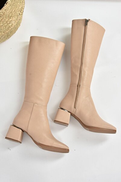 Fox Shoes Bőrbőr, vastag sarkú női csizma L524600009