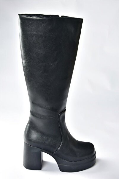 Fox Shoes Czarne Botki Damskie Na Grubej Podeszwie N996650009