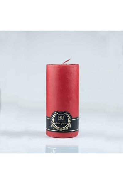 iniaHome Mum Kırmızı Kokulu 15 X 7 Büyük Silindir Blok Baton Dekoratif 480 gr