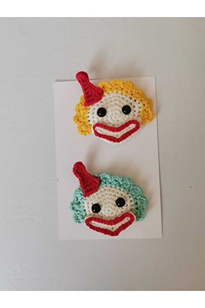 Kadın Girişimciler Atölyesi Set de 2 catarame de tricotat cu clovn realizat m...