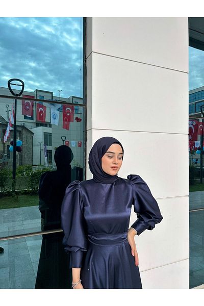 BYATEİLER DARK BLUE JANJAN CHIFFON SHAL