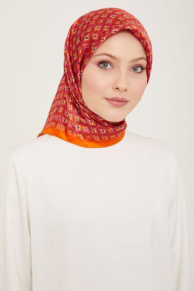 Armine Μεταξωτό Φουλάρι ARMINE 9134D - Τσίλι