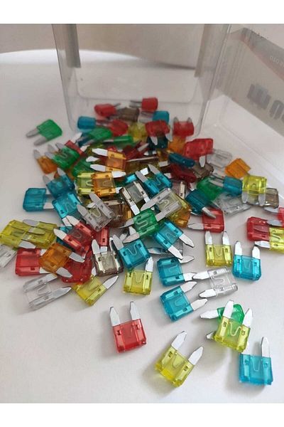 MEHMET OTOMOTİV HIRDAVAT 100 Pieces Small Blade Fuse Set Mixed Ampere