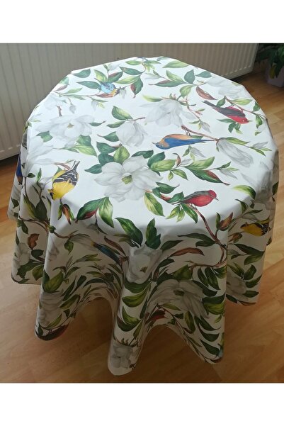 EFEMHOME EV TEKSTİL مفرش طاولة دائري من مادة PVC مبطن بالألياف مقاوم للحرارة وقابل للمسح وغير قابل للانزلاق مقاس 140 سم