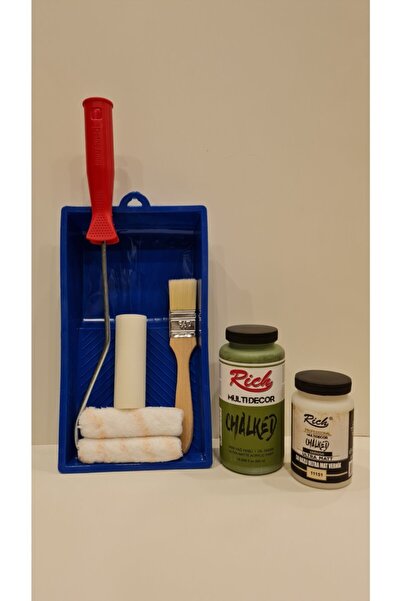 Rich Multi Decor Chalked Dolap Boyama Seti 500 Cc Yağ Yeşil ( 750gr) -( U.mat Chalked Vernik )