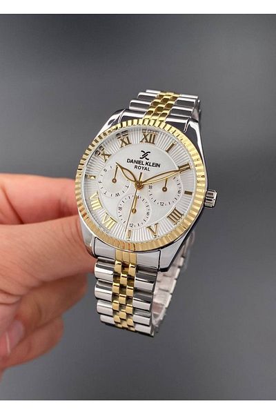 Daniel Klein Gold Silver Women's Wristwatch 3 Atm Waterproof