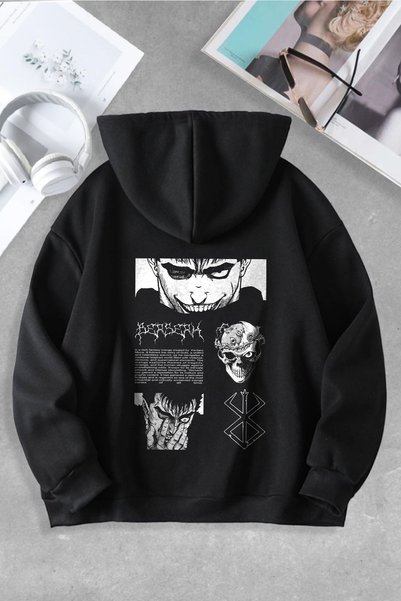 macklin Hanorac cu glugă, unisex, femei, bărbați, Berserk Anime, cu design pe...