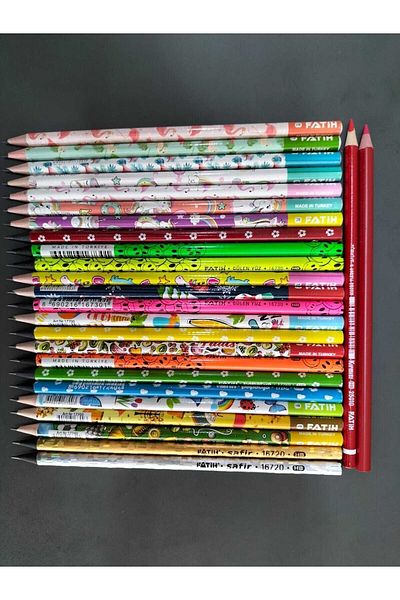 Fatih 12 Patterned School Pencils - Lead (-Adel-Bic-Stabilo)