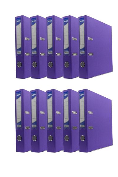 Noki Narrow Plastic Folder (56412-100) Purple 10 Pack