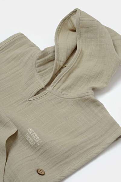 BabyCosy Βιολογική πετσέτα θαλάσσης με κουκούλα μουσελίνας