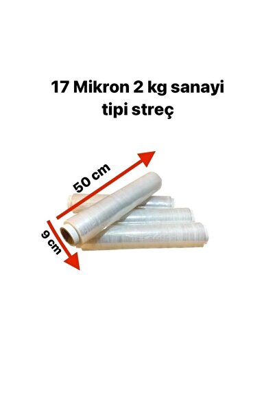 DÜNYAPACK Streç Sanayi tipi streç 200 m sarım 2 kılo net 500 gram masura