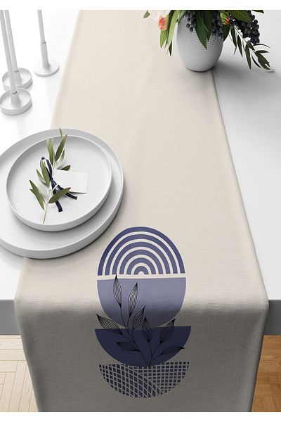 Bertille Home Series 140x40 Cm Digital Printed Minimalist Runner