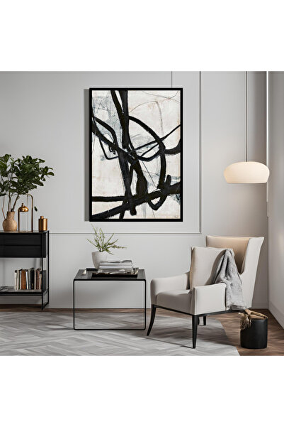 Markazip Siyah Metal Çerçeveli Kanvas Tablo 70x100cm EYL59-S