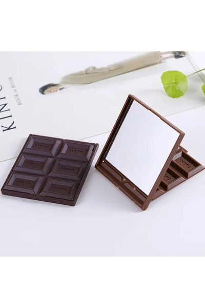 TechTic Katlanabilir Mini Makyaj Aynası Çikolata Şekilli El Aynası Çikolata C...
