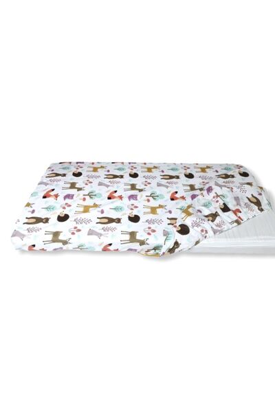 Bebek Özel Nature Cute Animal Patterned Baby and Kids Bedsheet - 100% Cotton, Elastic, 100x160
