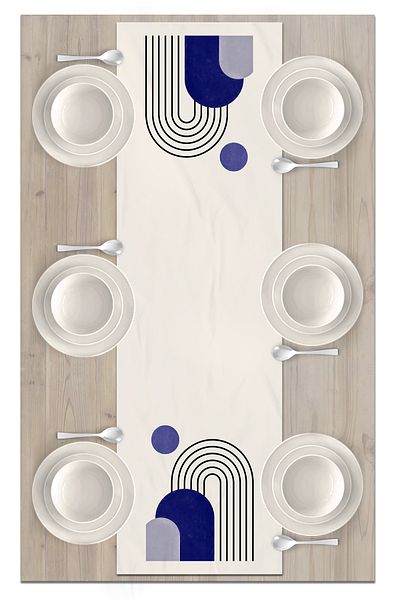 Bertille Home Series 140x40 Cm Digital Printed Minimalist Runner