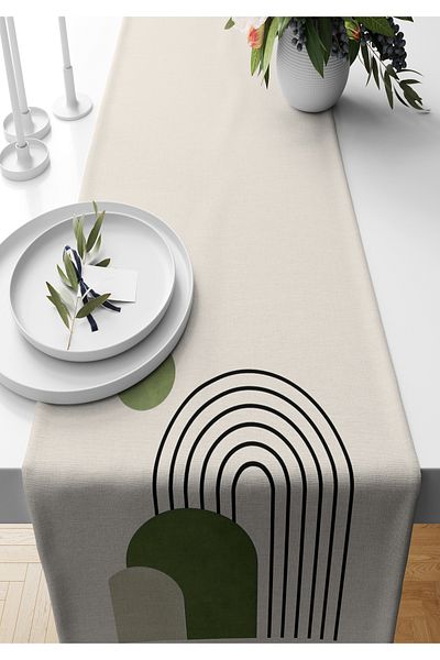 Bertille Home Series 140x40 Cm Digital Printed Minimalist Runner