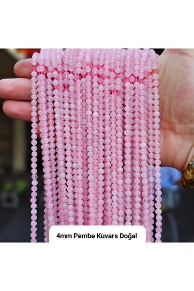 Altınsoy collection 1 Dize Doğal Pembe Kuvars Taşı 4 MM