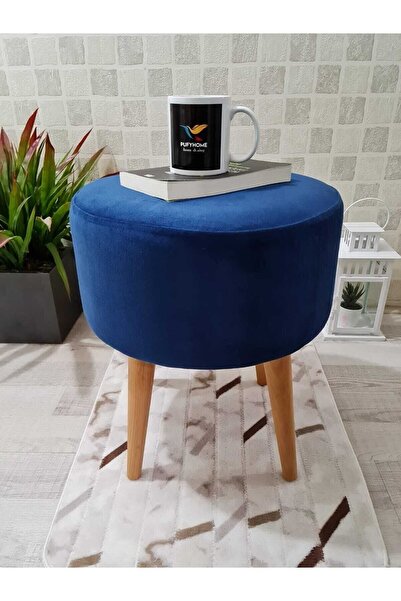 PufyHome Etna Fix Mavi (4 AYAKLI) Gürgen Ayasklı Çok Amaçlı Puf Koltuk
