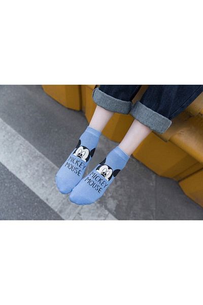 Meguca Socks Дамски комплект чорапи с цветни анимационни герои с шарки, 5 чифта