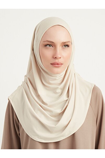 Schaless Pratik Pileli Hazır Türban Hijab - Bej