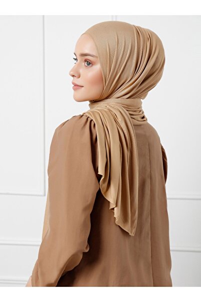 Şaless 70x180cm Λύκρα χτενισμένο βαμβακερό σάλι βισκόζης - Άμμος