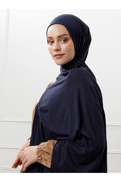 Saless Σάλι χτενισμένο Lycra - Σκούρο Navy Blue