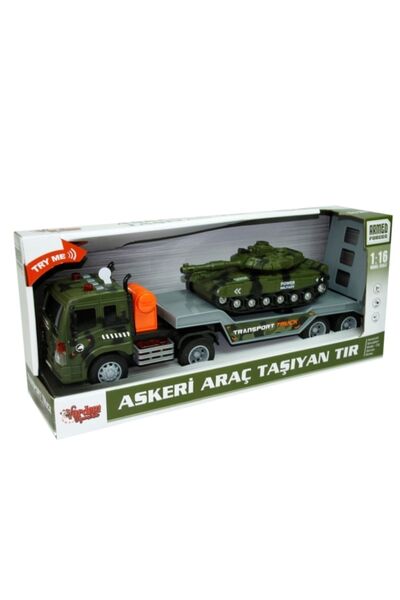 Vardem Sürtmeli Sesli Işıklı Askeri Araç Taşıyan Tır Oyuncak Tank