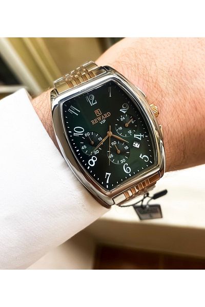 Reward Steel Square All Functions Active Steel Men Wristwatch Bracelet with Gift
